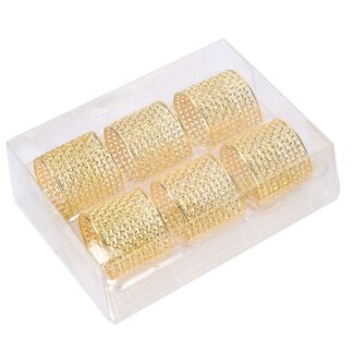 Portatovaglioli metallo confezione 6pz oro cm15x11,5h5