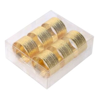 Portatovaglioli metallo confezione 6pz oro cm12,5x11h5