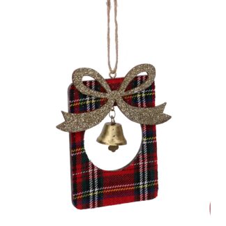 Pacco regalo legno rosso scozzese cm7,5x9