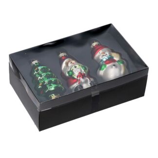 Addobbo per albero vetro confezione 3pzcm17,3x11h6