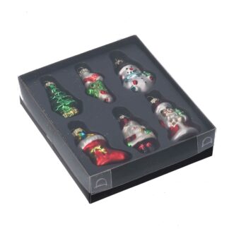 Addobbo per albero vetro confezione 6pzcm14,5x12,5h3,5