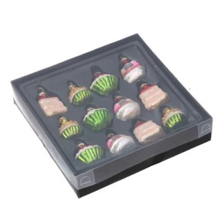 Addobbo per albero vetro dolci confezione 12pz cm17x17h3,5