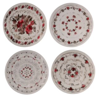 Tovaglietta plastica ricamo floreale tondo design assortiti cm ø38