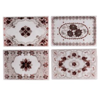 Tovaglietta plastica ricamo floreale rettangolare design assortito cm45x30x0