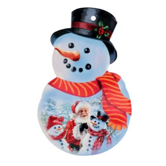 Mattonella ceramica pupazzo di neve babbo natale cm15x24