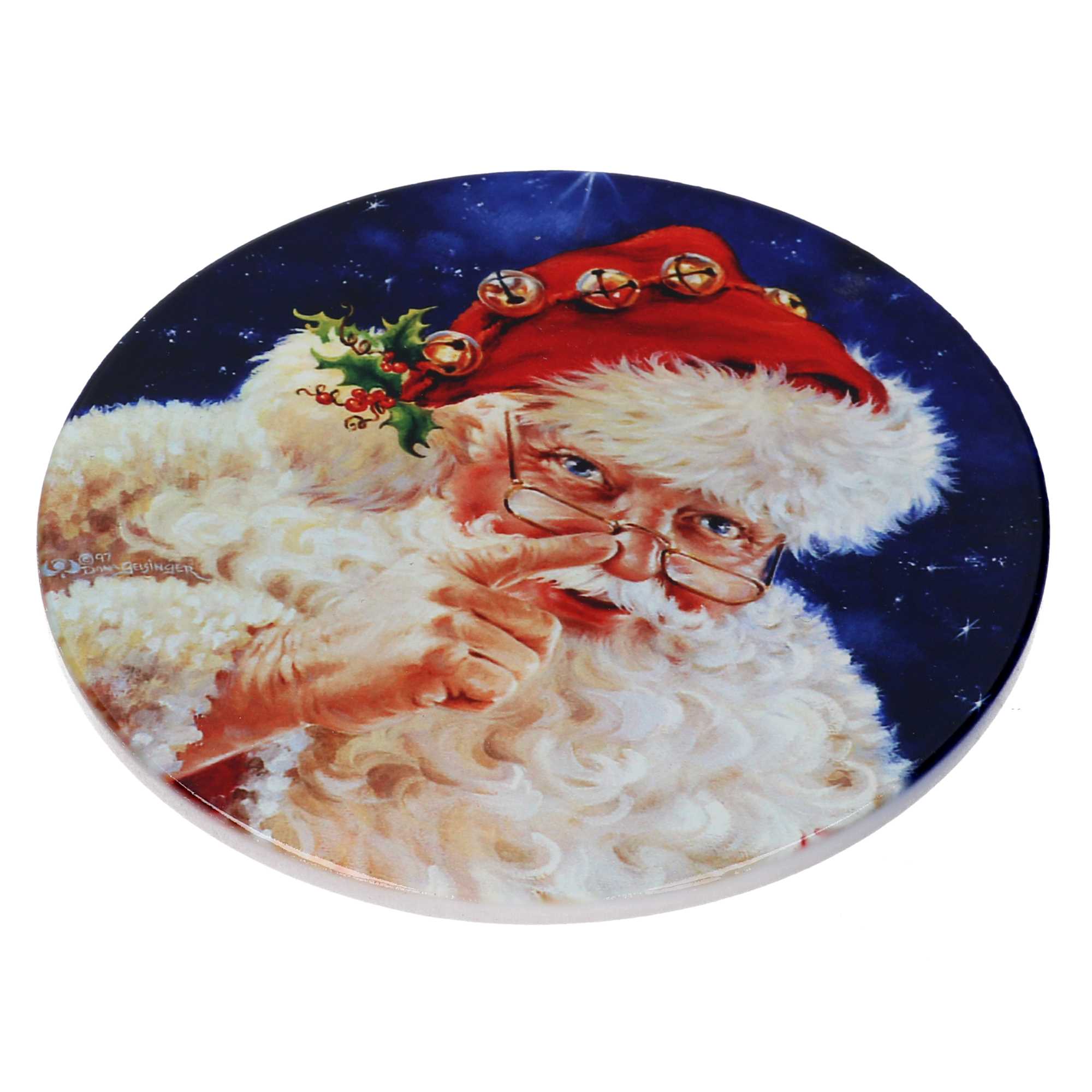 Mattonella ceramica babbo natale tondo cm18x18x0,6 - immagine 2