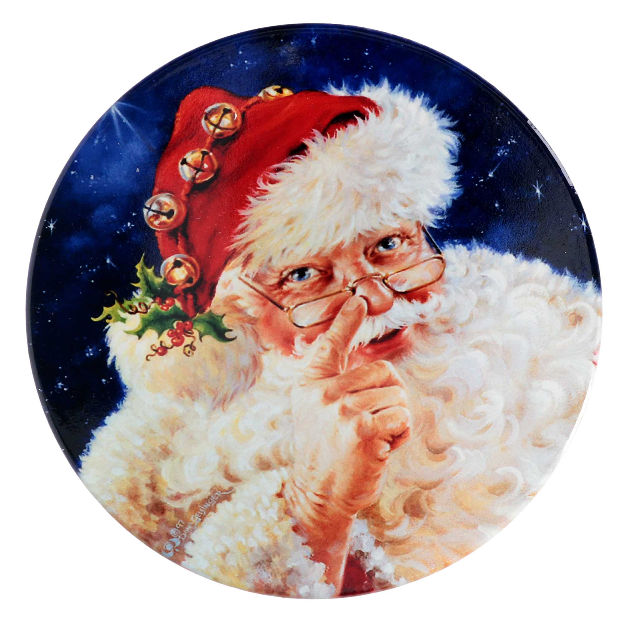 Mattonella ceramica babbo natale tondo cm18x18x0,6