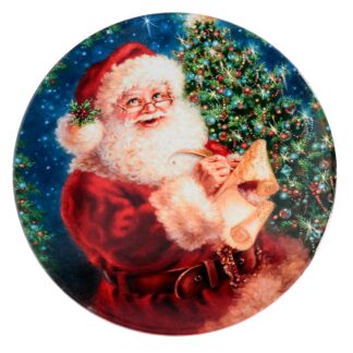 Mattonella ceramica babbo natale tondo cm18x18x0,6