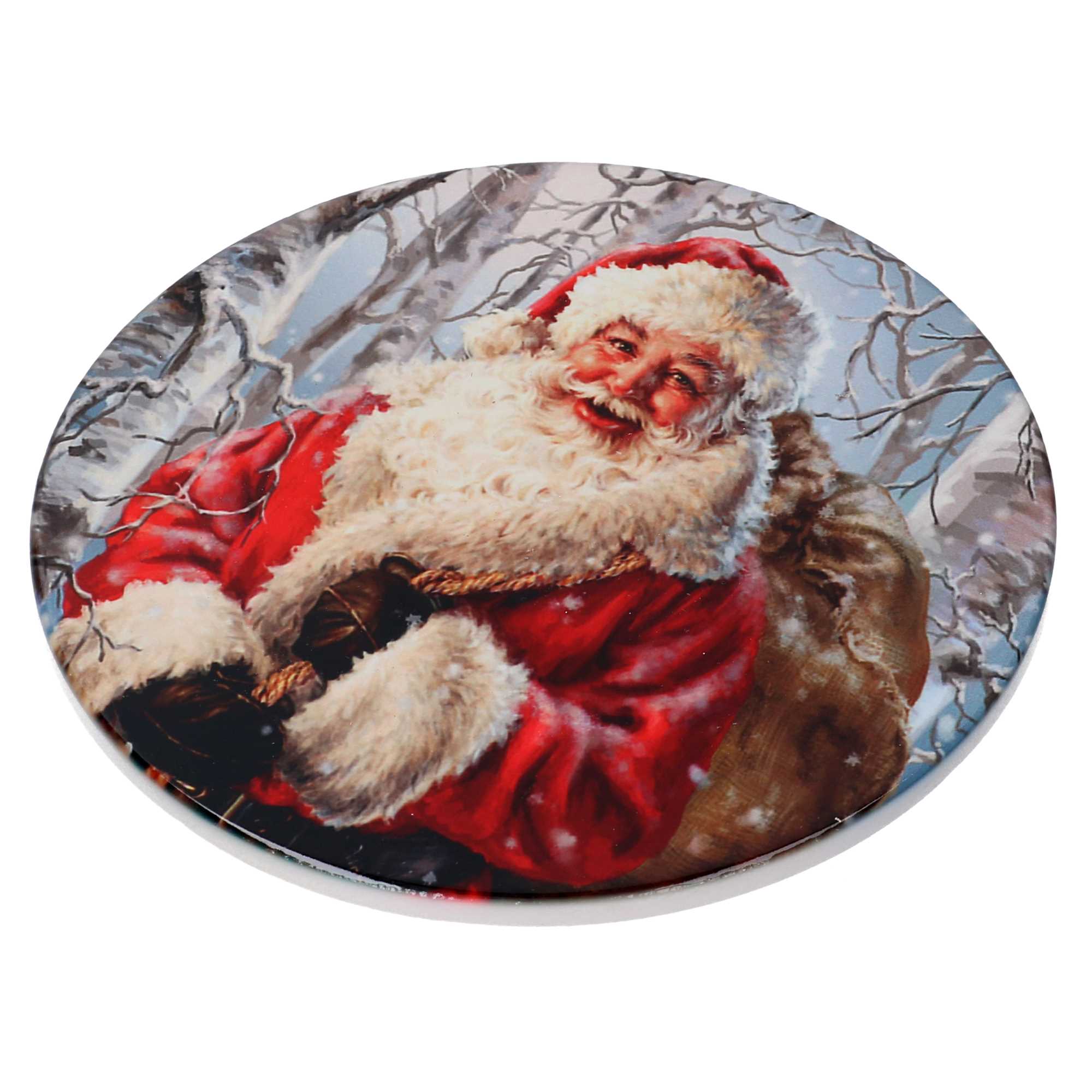 Mattonella ceramica babbo natale tondo cm18x18x0,6 - immagine 2