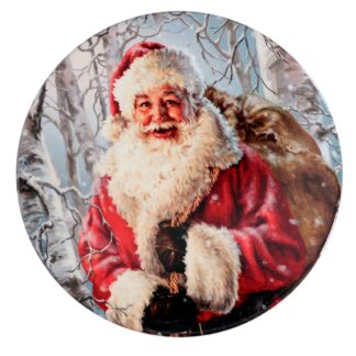 Mattonella ceramica babbo natale tondo cm18x18x0,6