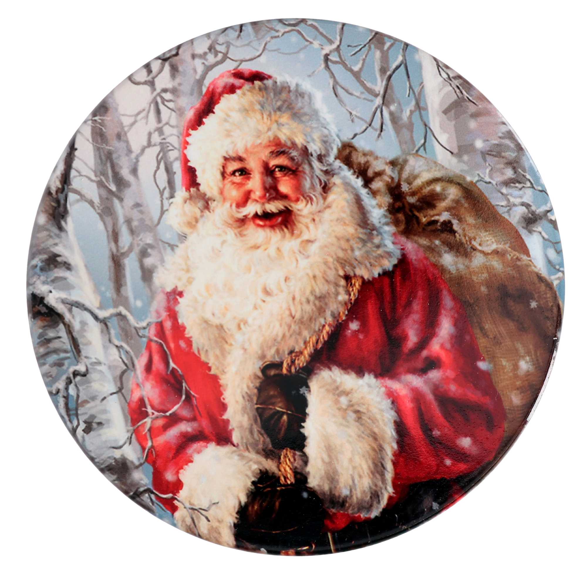 Mattonella ceramica babbo natale tondo cm18x18x0,6