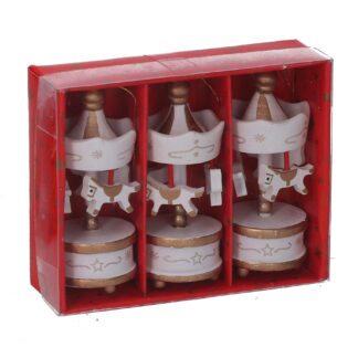 Giostrina legno cavalli confezione 3pz oro cm ø2,8h8