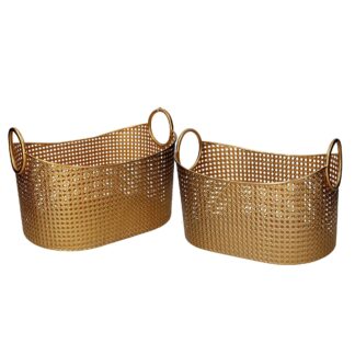 Cesta metallo 1-2 rete oro cm46,5x30h30
