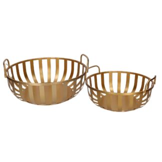 Cesta metallo 1-2 oro tondo cm42,5x41h19,5