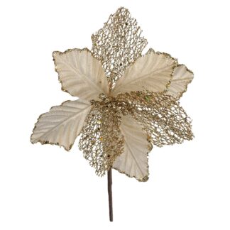 Fiore plastica oro cm ø24h15