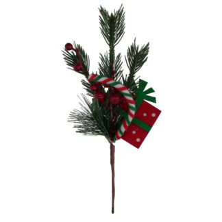 Pick plastica pacco regalo rosso cm27