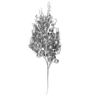 Ramo plastica sfere argento cm65x4x30