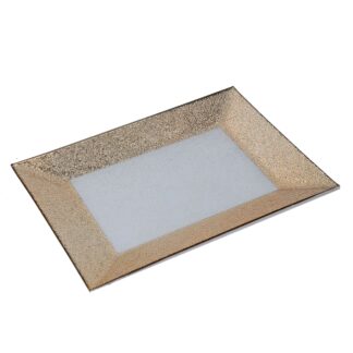 Svuotatasche vetro bordo oro rettangolare cm30x23,5