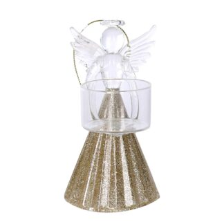 Angelo vetro portacandele champagne cm ø7,4h15