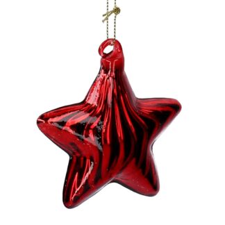 Stella vetro rosso cm8x8h3