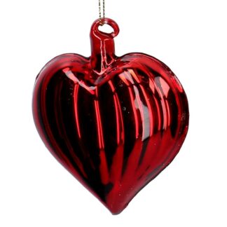Cuore vetro rosso cm8x8h3