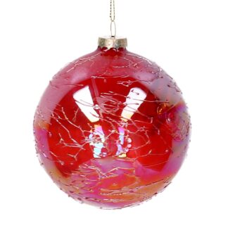 Sfera vetro perlato rosso cm ø10h10