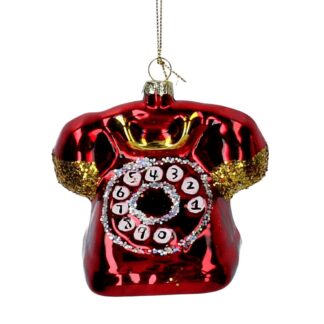 Telefono vetro rosso cm9,1x7,4x8,1