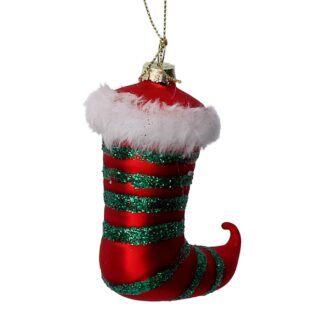 Calza vetro verde rosso cm5,2x3,5x8,2