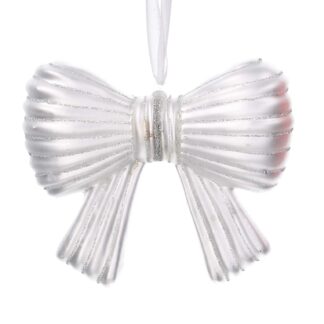 Fiocco vetro argento cm13,3x3,6x11,4