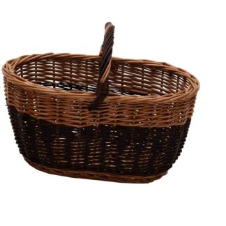 Cesto vimini naturale e nero cm50x34h37