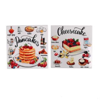 Sottopentola ceramica dolci quadro 2 assortiti cm15x15x0,7