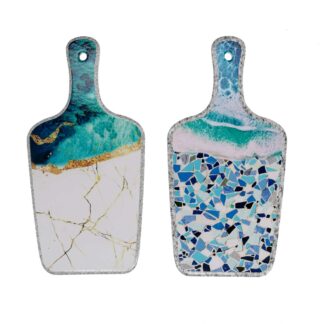 Sottopentola a manico ceramica effetto marmo 2 assortiti cm15x30x1