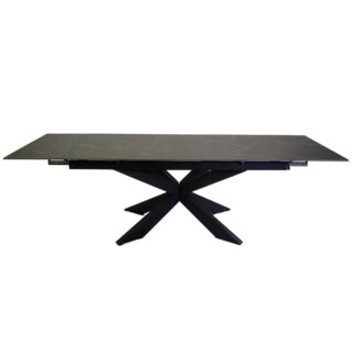 Tavolo Stark allungabile antracite top pietra sinterizzata cm180/260x90h76