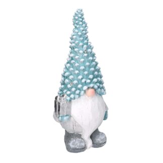 Gnomo resina azzurro con led cm21,5x16,5h47