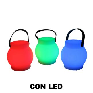 Lampada led plastica ricaricabile multicolor tondo cmø15h15
