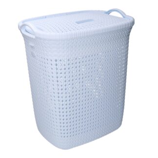 Cestone plastica bianco rettangolare cm44x35,7h53