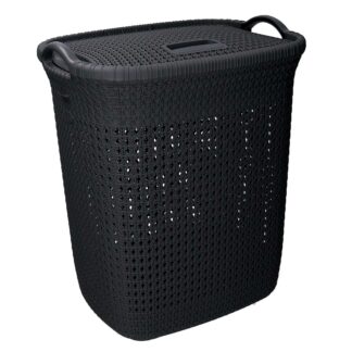 Cestone plastica antracite rettangolarecm44x35,7h53