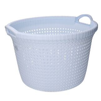 Cesta portabiancheria plastica bianca tonda cm ø48,6h32,6