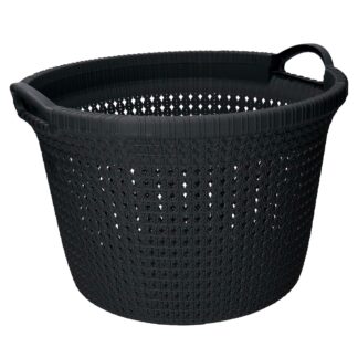 Cesta portabiancheria plastica antracite tonda cm ø48,6h32,6