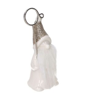 Segnaposto ceramica gnomo bianco cm4x3,5h11