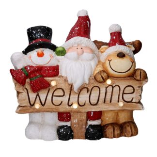 Babbo natale resina con led rosso cm42x18h40