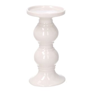 Portacandele ceramica bianco cm7,7x7,6h15