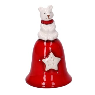 Campanello ceramica rosso cm8x8h13