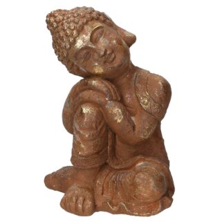 Buddha resina bronzo cm25,4x25,2h34,6