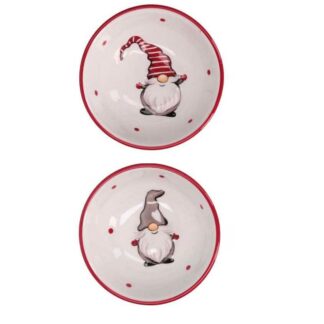 Ciotola ceramica gnomo bianco 2 assortiti cm ø11