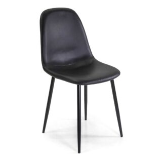 Sedia ecopelle Jacky nero cm43x55h48/86