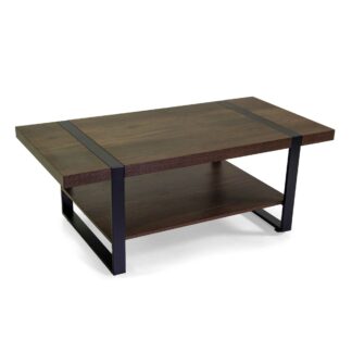 Tavolino Mudra legno noce e nero smontato cm120x60h45