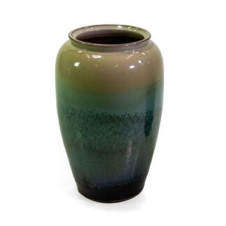 Vaso ceramica sfumato bianco verde cmø28h60