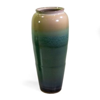 Vaso ceramica sfumato bianco verde cmø28h90