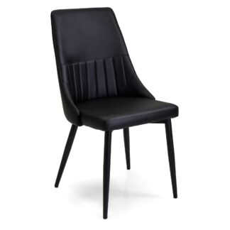 Sedia ecopelle Oliver nero struttura nero cm48x58h48/90